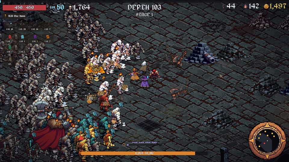 The party surrounded by a horde in Old Keep