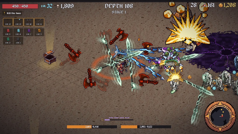 A boss fight in Dust Tombs