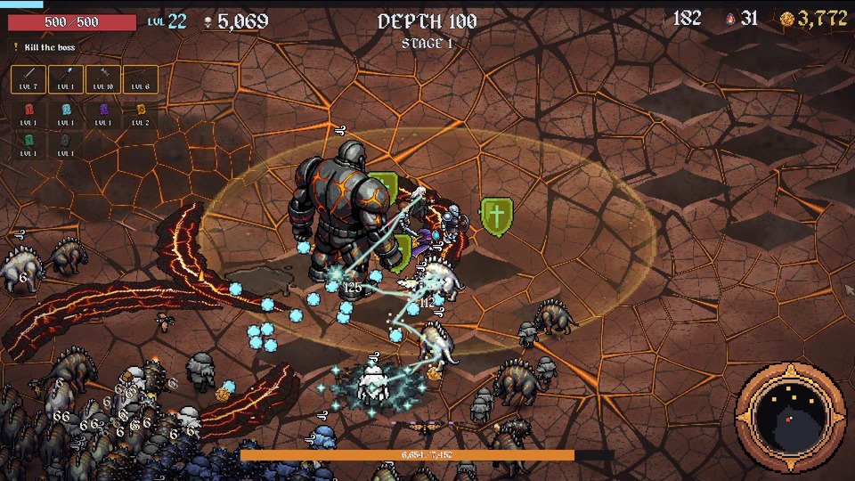 A boss fight in Ashen Halls